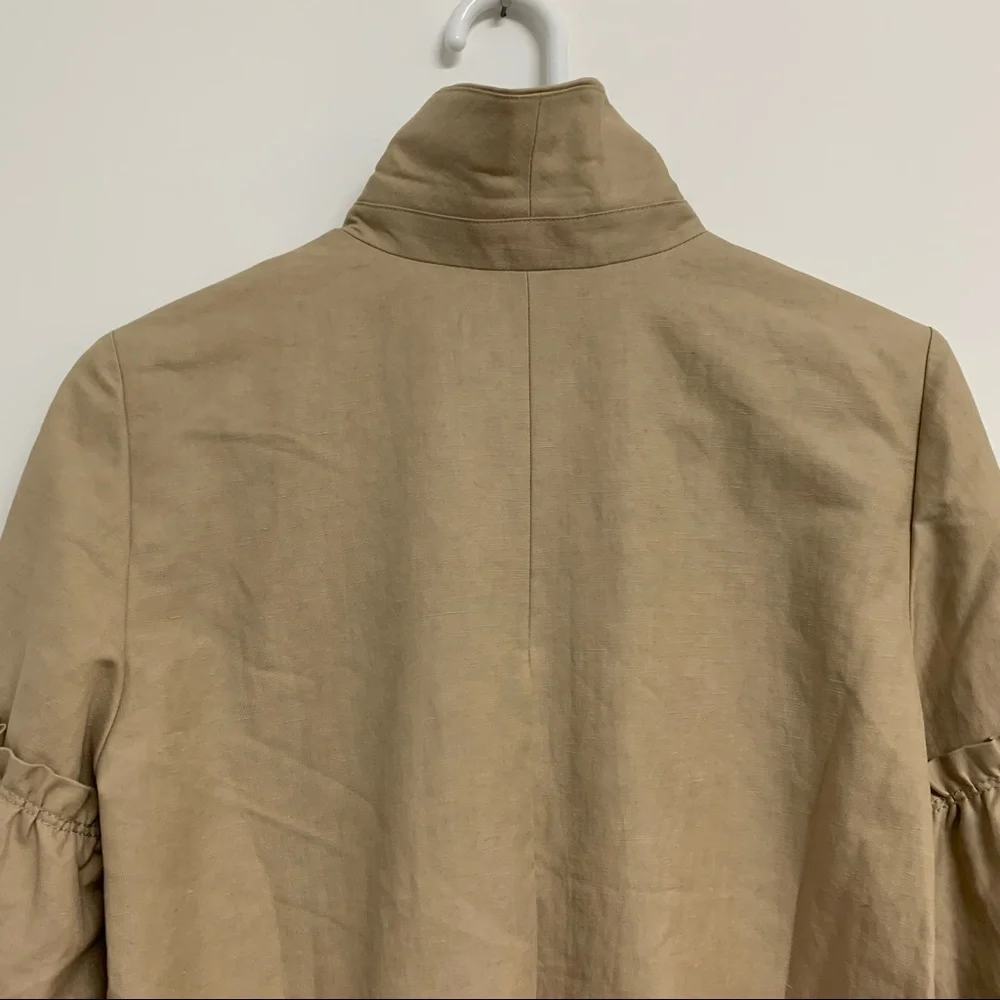 Lewit Tan Linen Blend Ruffle Jacket - Picture 13 of 15